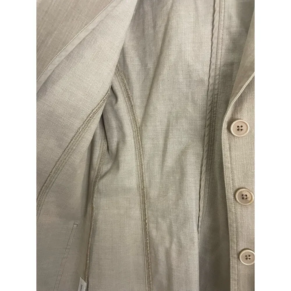 Ann Taylor Size 4 Women's Blazer Jacket Brown Tan Button  Jacket Work Cotton - Picture 8 of 11